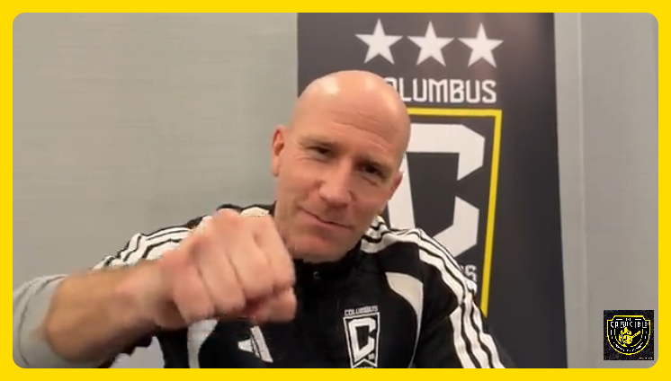 Henrik Rydström offers a fist bump to Columbus Crew fans and a step on the throat to opponents